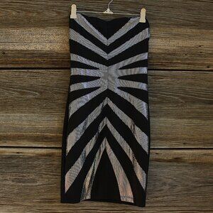 'NIKIBIKI' NWT black holographic mini strapless dress